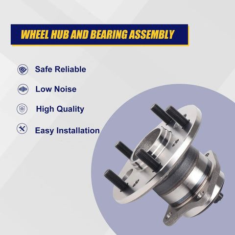 Rear Left Wheel Bearing And Hub Assembly 512206 For Lexus ES300 ES330 ES350, Toyota Avalon Camry Highlander Solara With 5 Lug Bolts And ABS Premium Drop In Replacement, close-up view with features listed