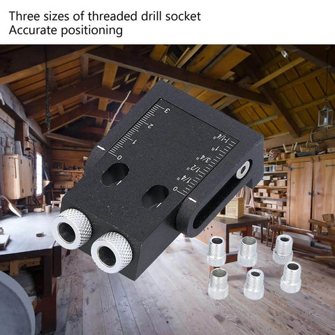 Pro Grade 39 Piece Pocket Hole Jig Kit With 15 Degree Oblique Drill Angle Aluminum Alloy Construction Easy To Read Accurate Scale