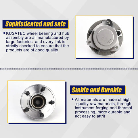 Front view of Front Wheel Bearing And Hub Assembly 2 Pack Bolt On Compatible With 2012 Through 2020 Chrysler 300 And Dodge Challenger