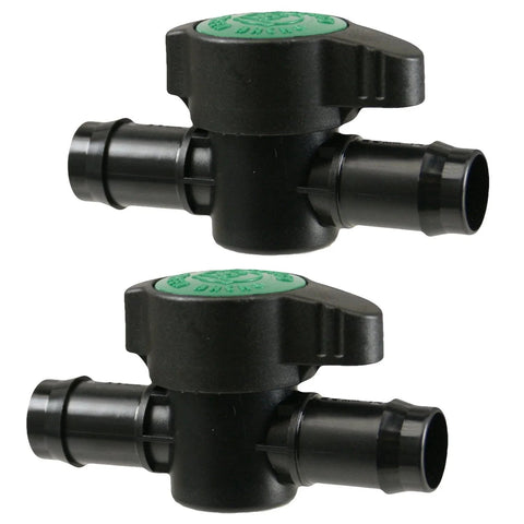 Two Pack Inline Barbed Ball Valve for Three Quarter Inch Tubing Regulate and Shut Off Water Flow Easy Turn Knob for Precise Flow Control in Aquariums Hydroponics and Drip Irrigation Habitech