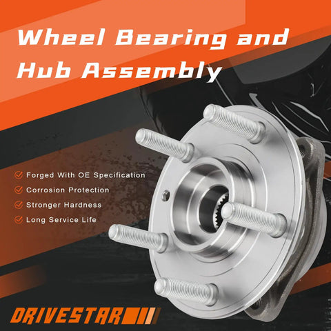 Front Left Or Right Wheel Hub Bearing Assembly For Jeep Wrangler And Gladiator 5 Lug Without ABS Beefed Up Heavy Duty Replacement Fit 2018 Through 2023 Models Today