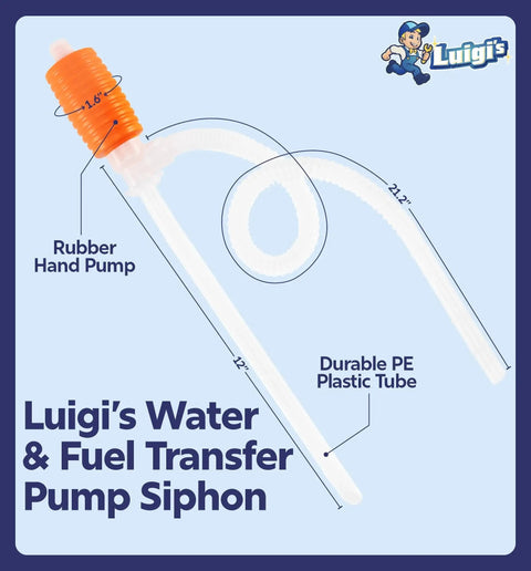 Siphon Pump for Water and Gasoline Transfer Manual Hand Pump for Lawn Mowers with rubber hand pump and PE plastic tube