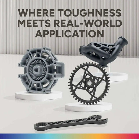 High-Strength ABS 1.75mm Filament For 3D Printers, Heat Resistant And Low Warping Black 1kg Spool, shown in prototyping use