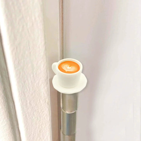 Door Hinge Heads Decorative Topper Set Of 5 Magnetic Latte Art Coffee Hinge Heads For Miniature Door Hinges installed on door