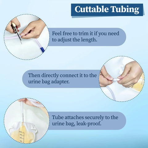 Artojoy 36-inch catheter extension tubing for urinary bag, 6-piece with flexible connector, leg bag compatible