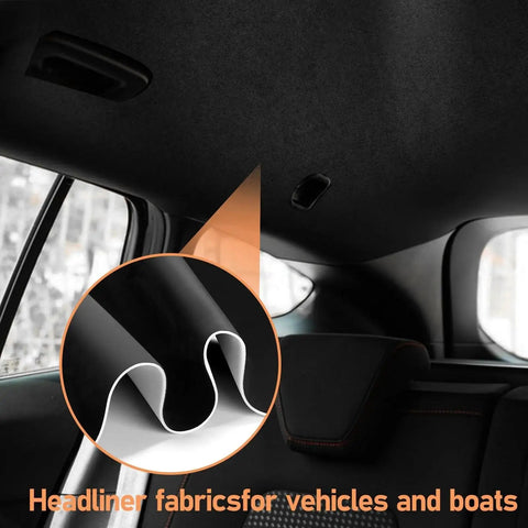 Installed Foam-Backed 4mm Suede Headliner Fabric For Auto Interiors 98x60 In DIY Kit in vehicle ceiling