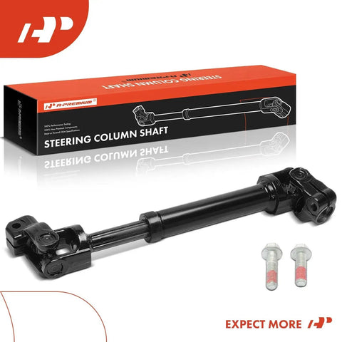Lower Steering Shaft With U Joint For Ford F150 2009 2010 And Expedition, shown with packaging and bolts included.