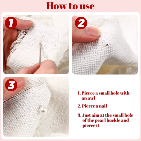 Pearl Rivet Set 150 Pcs Faux Pearl Studs For Hats Shoes Clothes Bags Veil installation instructions