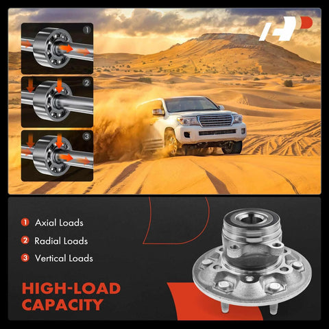 Front Wheel Bearing And Hub Assembly Pair For Six Lug 2009 To 2012 Chevrolet Colorado And GMC Canyon 4WD Only High Load Capacity Roller Bearing System OEM Grade Front Hub Modules For Smooth Spin And Long Lasting Durability