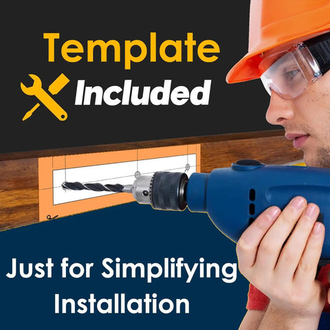 Person using template and drill for installing 2 Pack Heavy Duty Pivot Hinge Set With Door Ball Catch For Wood Doors
