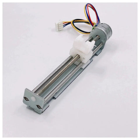 DIY Friendly Two-Phase Four-Wire Stepper Motor Kit With 5V To 9V Input, 15mm Drive, 80mm Linear Actuator, 15.5 Ohms, shown at angle