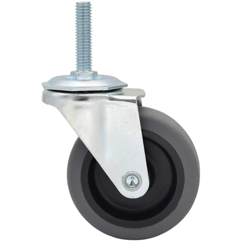 3-Inch Thermoplastic Rubber Caster Wheel With 3/8-16 Threaded Stem, 1-1/2 Inch Length, Heavy Duty Swivel Wheel, Oil And Chemical Resistant