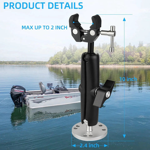 Heavy Duty Trolling Motor Stabilizer Mount For 2-Inch Bar Fits Terrova Riptide Terrova Ulterra PowerDrive lake view