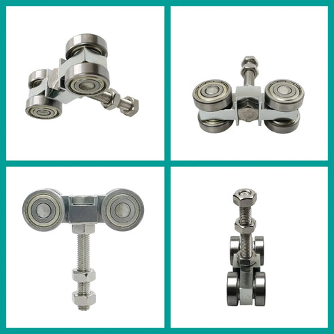 Heavy Duty Four Wheel Trolley Assembly With Silent Bearings And Hidden M10 Bolt For 1-5/8 Inch Or Taller Strut Channel Pack Of 2 Silver