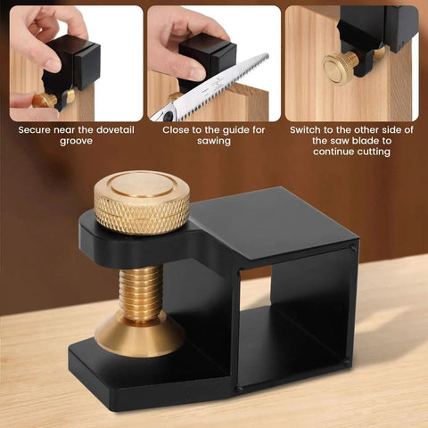 Pro Grade Dovetail Saw Guide Jig With Aluminum Alloy Magnetic Right Angle Six Dovetail Guides for woodworking on table