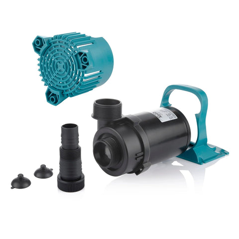 Alpine PEG3000 submersible pond pump kit, black with teal frame, 3000 GPH and fittings