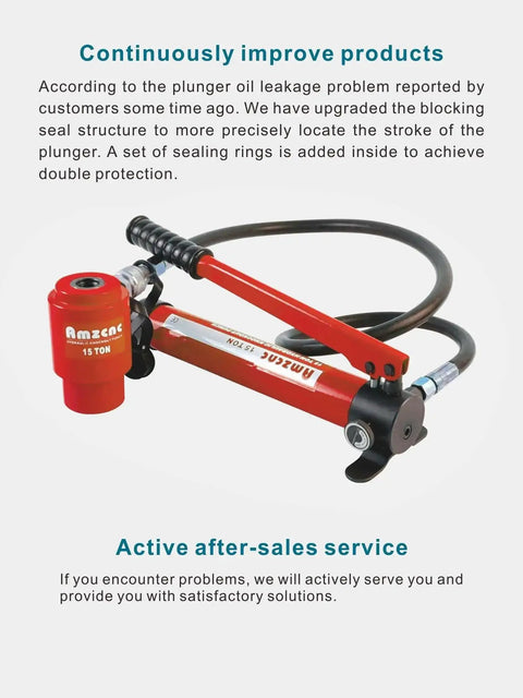 Beefy Hydraulic Knockout Punch Set 1/2 to 4 Inch Conduit Hole Cutter Kit with 15 Ton Power shown with red hydraulic cylinder