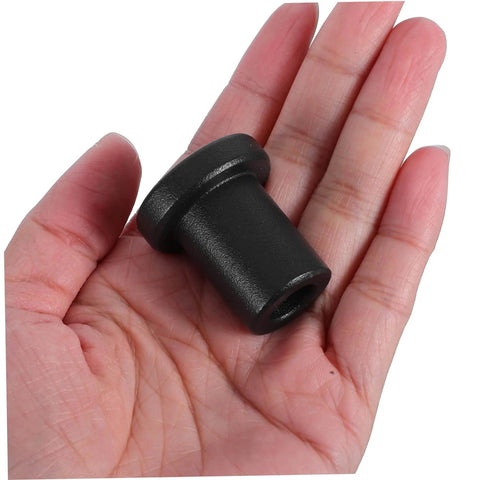 Close-up of a hand holding a component from 4 Pack Heavy Duty Carbon Steel Barn Door Track Clamps That Are Easy To Install Sliding Track Spacers