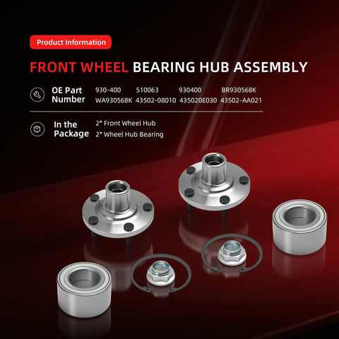 Front Wheel Bearing Hub Assembly Set 2 Pair For Toyota Camry V6 3.0L 2004 2006 And Lexus RX350 2008 2015 With 5 Lug Design