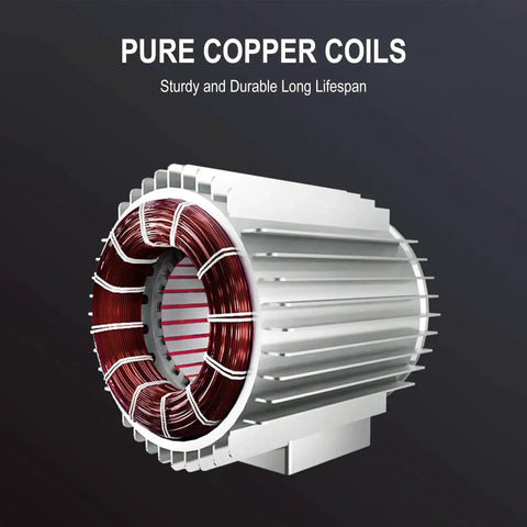 Pure copper coils of Beefy 120W 110V AC Worm Gear Reducer Motor With Speed Controller 1:80 Reduction, highlighting durability and lifespan.