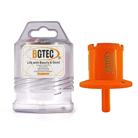 Diamond Core Drill Bit For Porcelain Marble Ceramic Tile And Granite Stone 40x60mm Triangle Shank Basin Opener With Vacuum Brazing 6mm Diamond Height 75mm Total Length 45mm Working Depth Fast Chip Removal Durable - orange drill bit with packaging