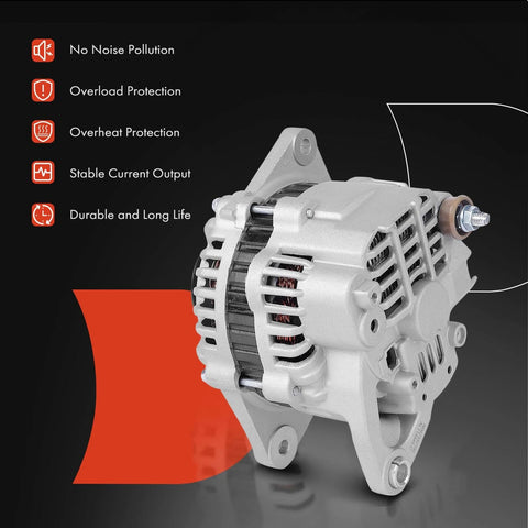 80A 12V Alternator With Four Groove Pulley For Ford Probe 1993 to 1997 Mazda 626 1993 to 2002 MX6 1993 to 1997 2.0L Replacement Part Replaces A002T33892 A002T33891ZC front view