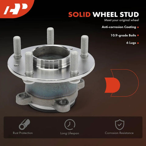 Solid wheel stud with anti-corrosion coating and rust protection, featuring 10.9-grade bolts and 6 lugs for durability.