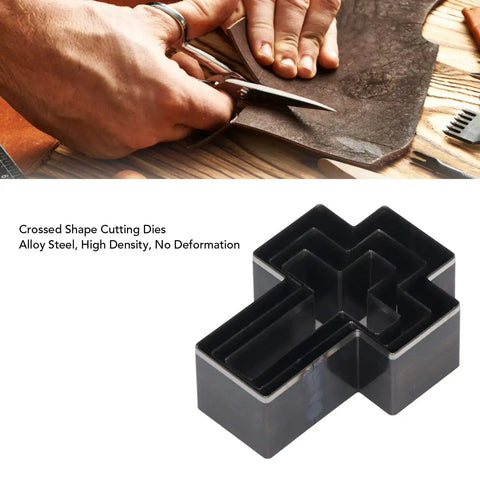 Cross Shape Leather Cutting Die Kit For DIY Leather Crafts Manual Punch Tool Set in alloy steel with cutting edges