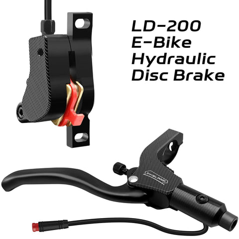 DYISLAND LD-200 2-piston e-bike hydraulic disc brake kit; black front caliper with lever and hose