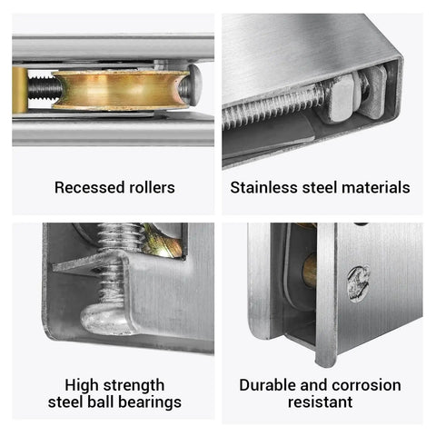 Patio Sliding Door Roller 1-1/2 Inch Steel Ball Bearing Replacement Kit for Most Sliding Doors Premium Stainless Steel Corrosion-Resistant Rollers