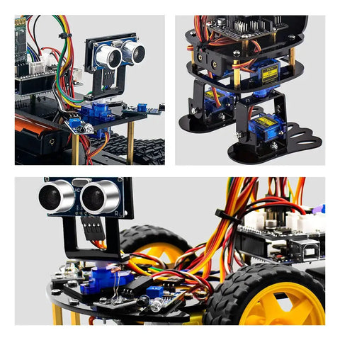 10 Pack SG90 9G Micro Servo Motors For RC Toys And Arduino Projects installed in robotic car with JR Futaba interface