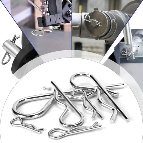 140 Piece Cotter Pin Set With 6 Sizes Durable Zinc Plated R Clips For Mechanics Lawn Mowers And RV Owners Heavy Duty