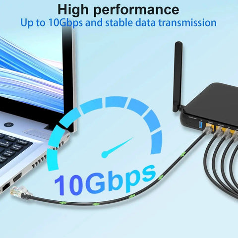 Cat6a Ethernet Patch Cable 100 Feet Slim UTP Copper For 10Gbps Networking 550MHz Beast Speed Black connecting laptop and router