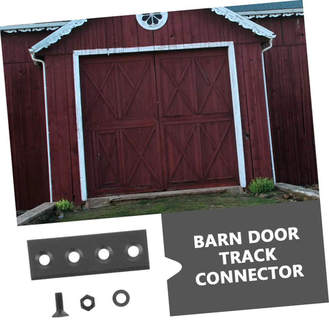 Barn Door Track Connector Set For No Fuss Smooth Sliding Hardware In Black Designed To Link Tracks With Flat Fixing Plates