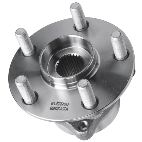 Front view of Front Wheel Bearing Hubs Replacement Kit For Toyota Prius 2004-2009 Ready To Roll Two Front Hub Assemblies With Bearings 5 Bolt Non ABS