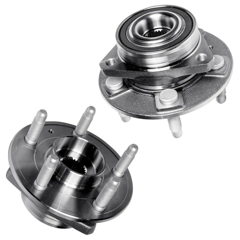 DIY Ready Front Wheel Bearing Hub Kit For Chevy Malibu Buick LaCrosse Regal Sportback And TourX Includes 2 Front Wheel Bearing Hubs And 2 Sway Bar End Links Premium; image of two metal front wheel bearing hubs