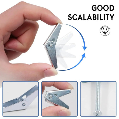 30 Pack Zinc Plated Steel Round Head Toggle Bolts With Wing Nuts For Hanging Heavy Items On Drywall One Quarter Inch Size Durable Carbon Steel Construction