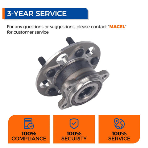 Rear Wheel Hub And Bearing Assembly 512666 For Toyota And Lexus SUVs And Sedans Fits 2021-2023 Lexus ES250, 2021 Toyota Avalon, 2018-2024 Camry, 2022-2023 Corolla Cross, 2019-2023 RAV4, 2021-2023 Venza Beefy Replacement Part on white background.