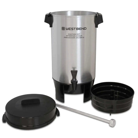 42-Cup Coffee Urn With Automatic Temperature Control, Quick One Cup Per Minute Brew, Easy Cleanup, clear markings, silver