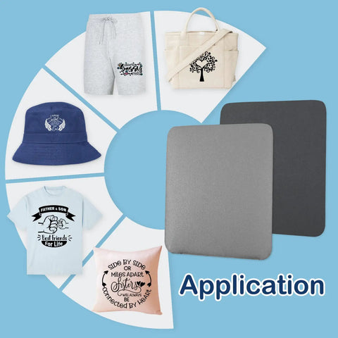 HTVRONT heat press mats, 15x15 inches, double-sided gray pads, 2-pack for heat transfer projects