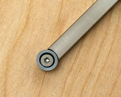 Close-up view of a carbide woodturning tool from the Five Piece Mid Size Carbide Woodturning Tools Set With Interchangeable Handle For Wood Lathe