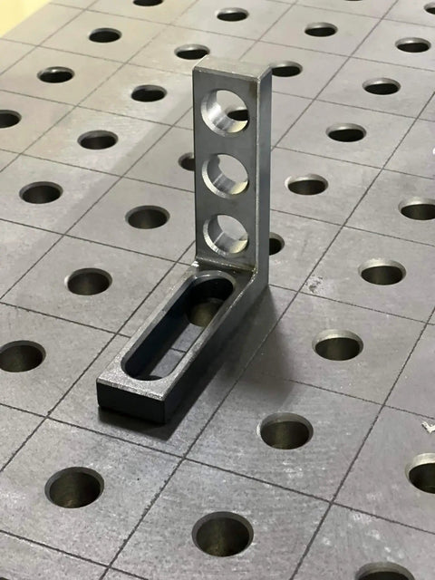 Beefy Five Eighth Inch 16mm Clamping Square for Welding Fixture Tables Two Pack Rock Solid Alloy Steel 90 Degree Positioning Block