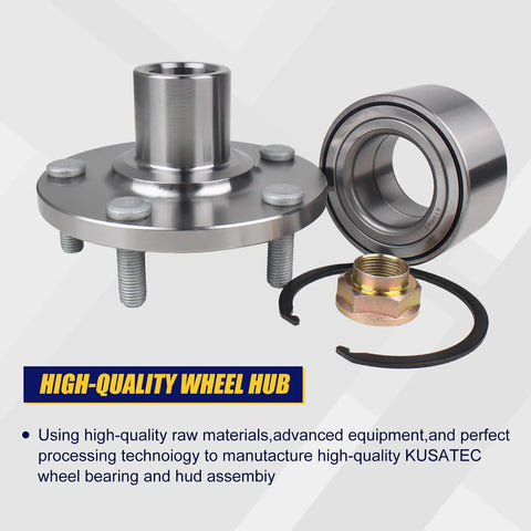 Front Wheel Bearing And Hub Assembly For 2004 2017 Toyota Avalon Camry Highlander Solara And Lexus Es Rx Vehicles 5 Lug Bolts Without ABS Direct Fit Easy Install Premium Quality Replacement close-up image