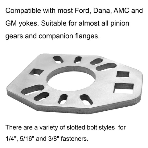 Stainless Steel Pinion Yoke Wrench Tool For Ford Dana AMC GM Axles And Flanges with multiple slotted bolt styles