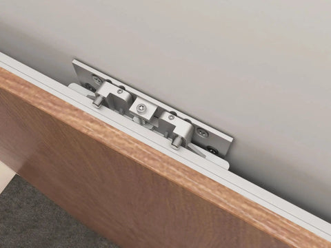Concealed Sliding Door Hardware Kit With Soft Close And Floor Rail, Lightweight Hidden Track Wall Mount System For Opening Width Up To 30 Inches