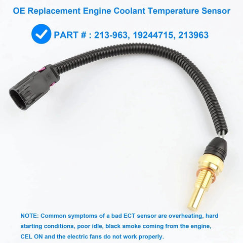 Drop In Replacement Engine Coolant Temperature Sensor 213963 12564512 Compatible With Buick Chevy GMC Isuzu Oldsmobile Saab