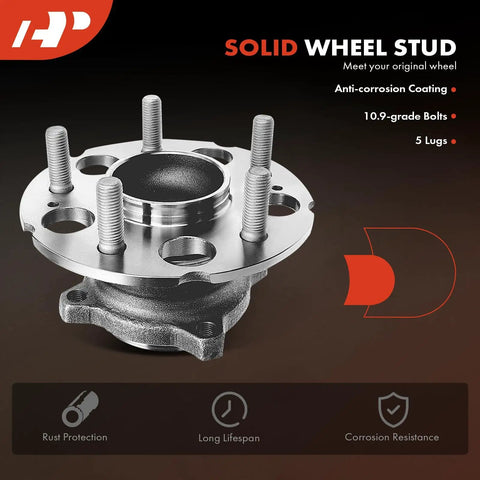 Rear Wheel Bearing And Hub Assembly Bolt-On 5 Lug Fits Honda CR-V 2007 2011 And Accord Crosstour 2010 2011 Crosstour 2012 2015 FWD Only Built To Last Heavy Duty Ball Bearings