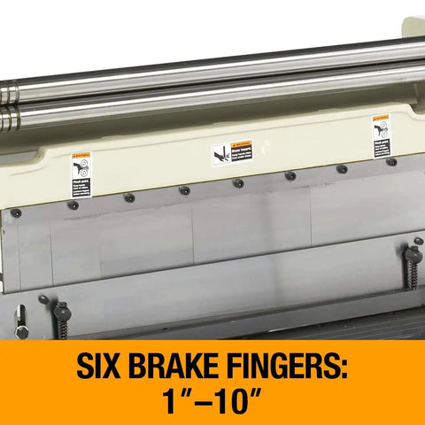 30-Inch Shear Brake Roll for Metal Fabrication Pro Grade showing six brake fingers with measurement range.