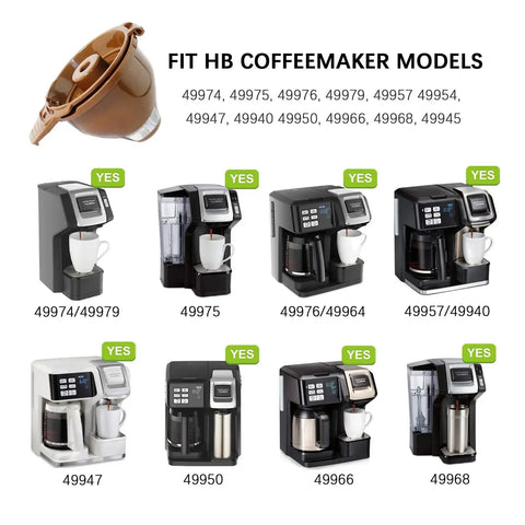Two-pack brown plastic single-serve ground coffee brew basket for Hamilton Beach FlexBrew.