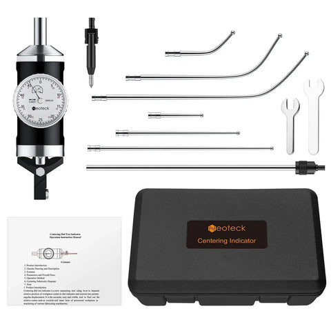 Coaxial Centering Indicator Dial Test Set For Milling Machines Pro Grade 0 To 0.15 Inches With Storage Case and Tools